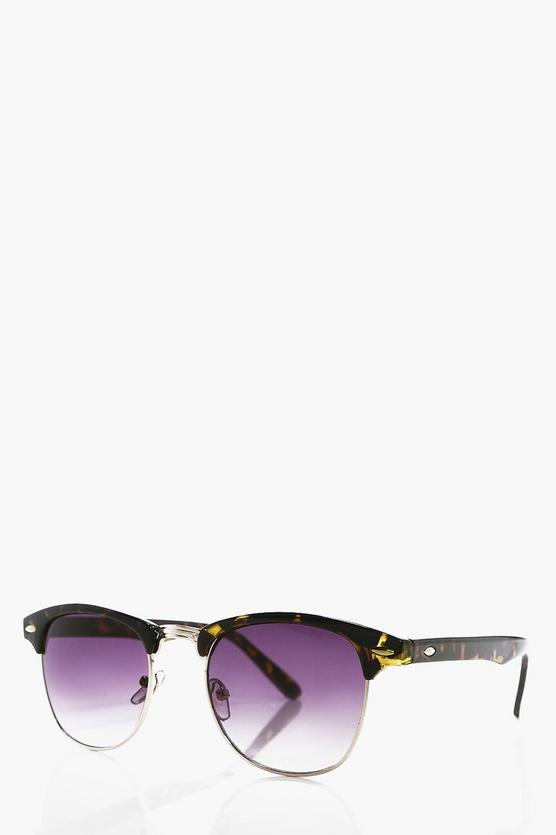 Classic Tortoise Shell Clubmaster Sunglasses